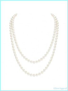 Long Faux Pearl Strand Necklace 1920s Costume Party
